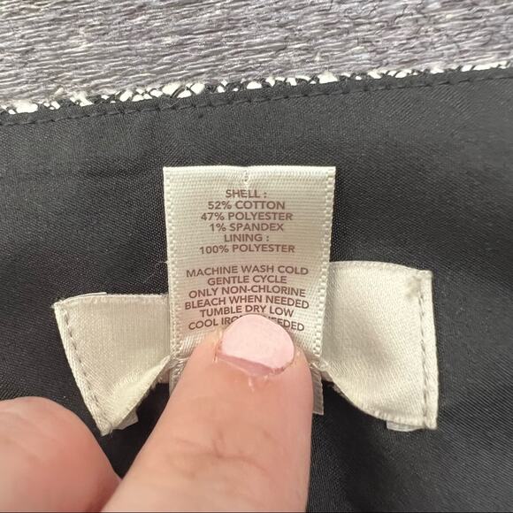 Loft black and white tweed A-line skirt size 8 B167 - Picture 4 of 5